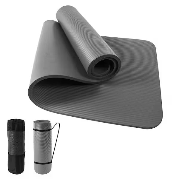 Grey Pilates Mat & Bag - 180 x 60 x 1.5cm
