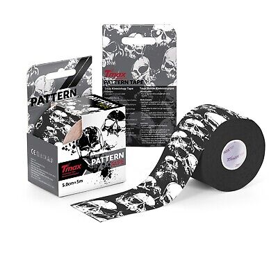 Tmax Kinesiology Tape 5cm x 5m - Cotton Extra Sticky - Skulls