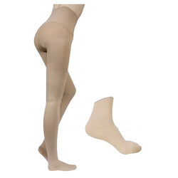 Medical Compression Tights - Black / Beige - High Waist - CCL 1 - 15-21mmHG