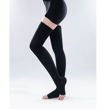 Medical Compression Stockings - Black - Thigh High Tights - CCL 2 - 23-32mmHG - Open Toe