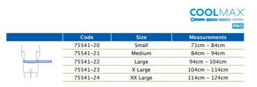 Actimove Back Brace Sizing