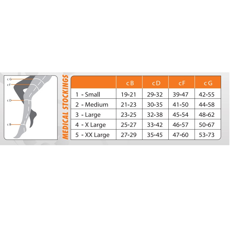 Anti-Embolism Knee Compression Stockings Sizing