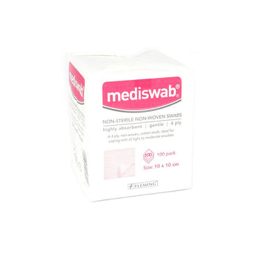 Mediswab Non-Sterile Non-Woven Swabs 4PLY 10 X 10cm 100'S