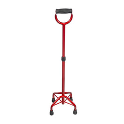 Premium Four-Leg Red Cane with Closed Handle