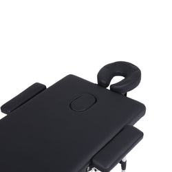 Aluminum folding massage bed 3 sections with accessories- black (width 60cm)