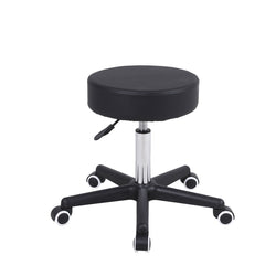 Height Adjustable Stool with Wheels - Black