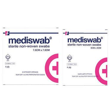 Mediswab Sterile Non Woven Swabs 5 x 5cm - Box of 20