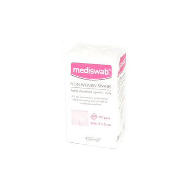Mediswab Non-Sterile Non-Woven Swabs 4Ply 5 X 5CM 100'S