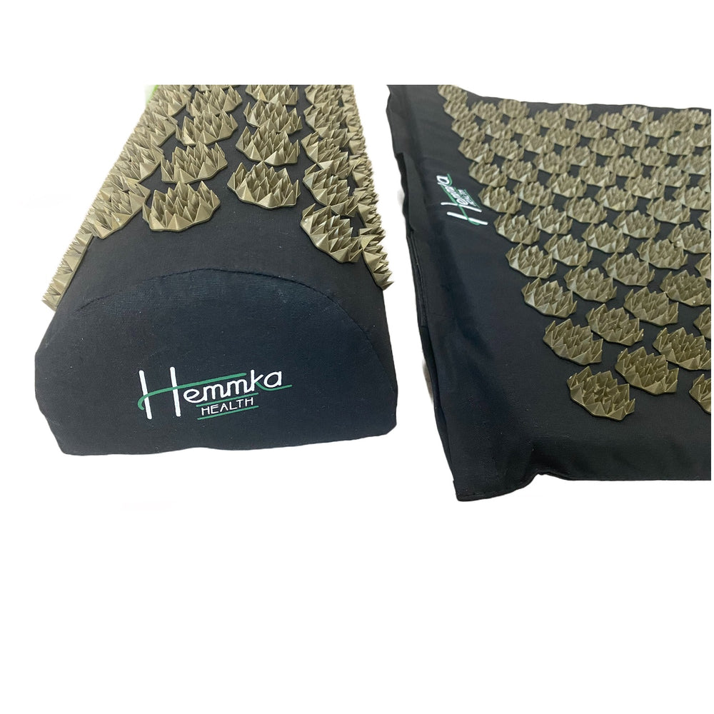 Black Acupressure Pillow with Gold Spikes