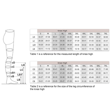 Medical Compression Calf Sleeves - CCL 3 - 34-46 mmHG - Black or Beige