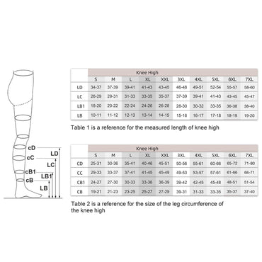 Medical Compression Calf Sleeves - CCL 2 - 23 - 32 mmHG - Black or Beige