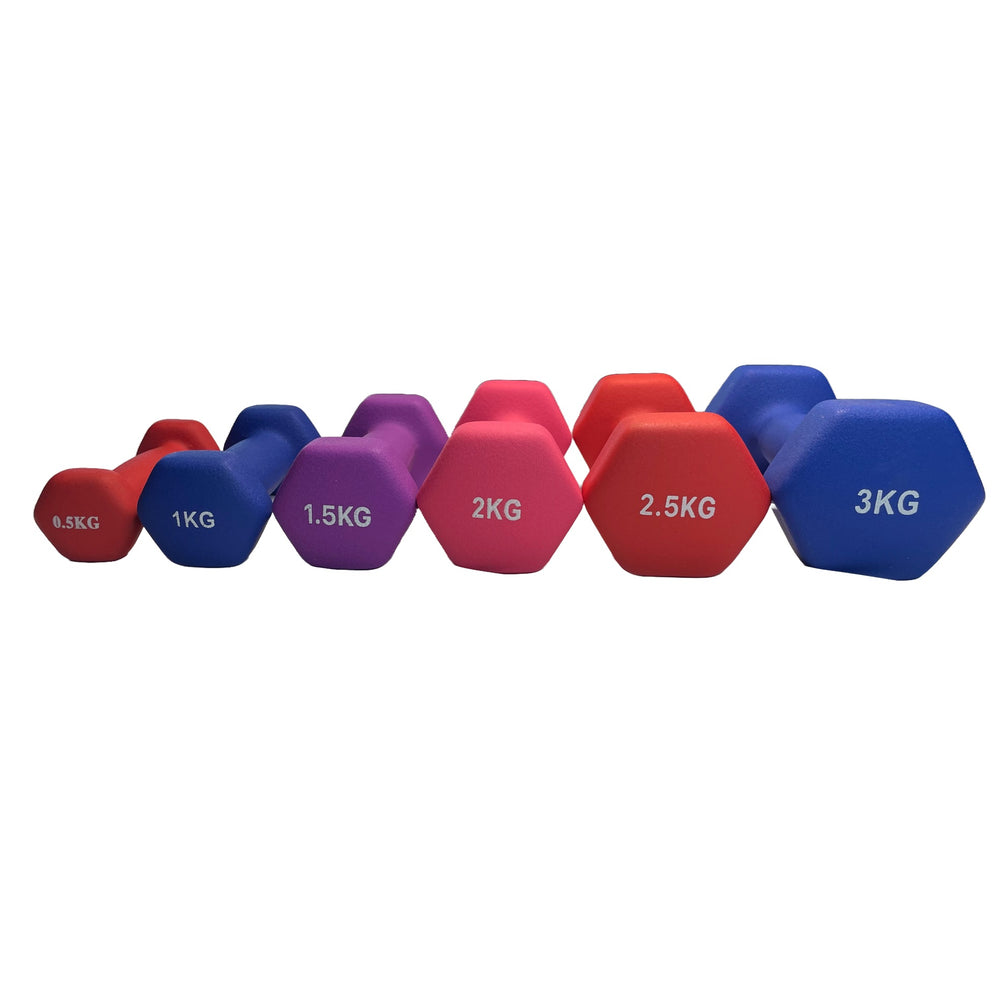 Vinyl Coated Dumbells 0.5kg - 5kg - Matte