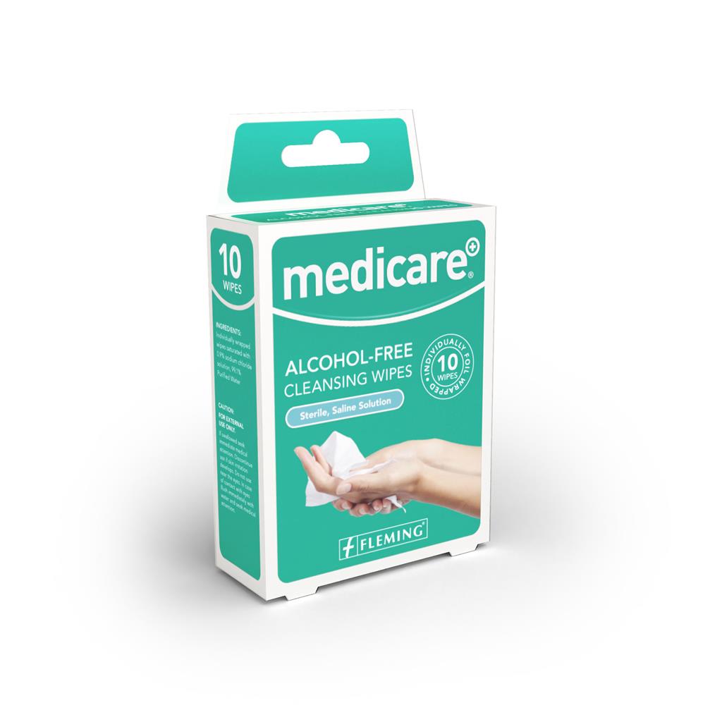 Medicare Alcohol Free Cleansing Wipes - 10 Pack
