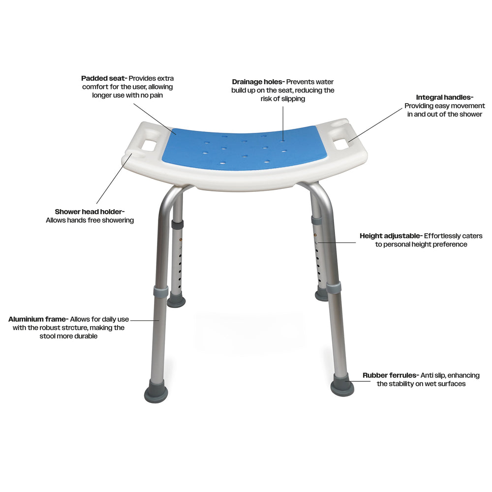 Shower Stool with Seat Padding