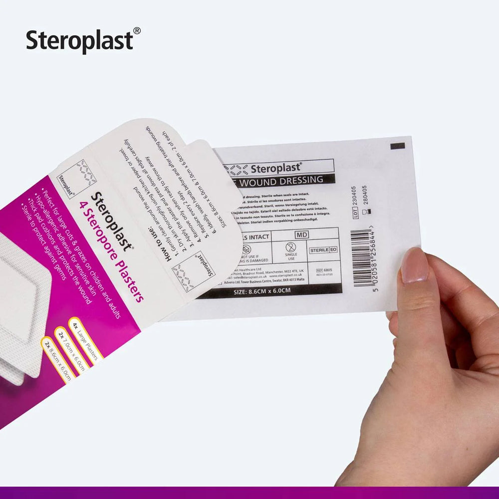 Steropore Large Adhesive Wound Dressing Plasters | Packs of 4