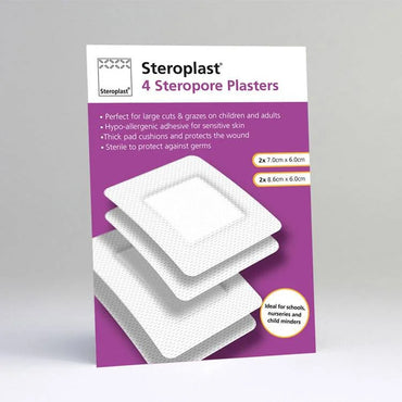 Steropore Large Adhesive Wound Dressing Plasters | Packs of 4