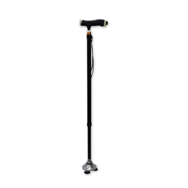 Adjustable Walking Stick with Stand up Base & Led Flashlight