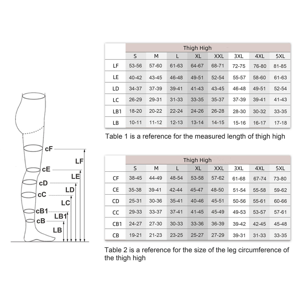 Medical Compression Stockings - Black - High Waist - CCL 1 - 15-21mmHG