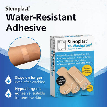 Washproof Assorted Plasters | 16 Plasters