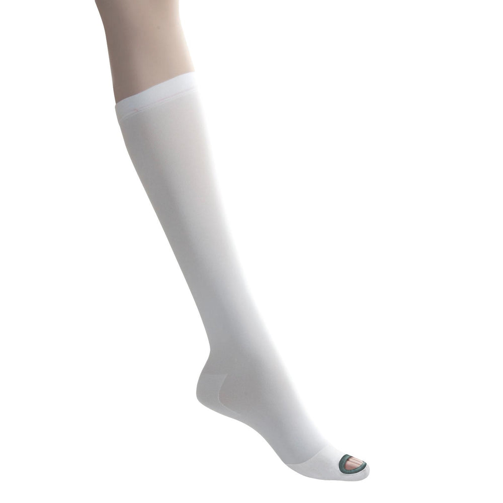  ITA-MED Anti-Embolism Knee High Compression Socks for Men &  Women, 18 mmHg, Soft & Breathable, Inspection Toe Hole (Small, White) :  Health & Household